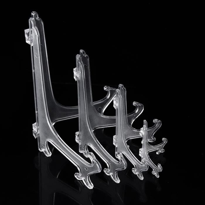 Supports Photo Lot 24 Plastique Transparent - Chevalets Présentation 4 Pouces Réglables Supports Photo Transparents - 6