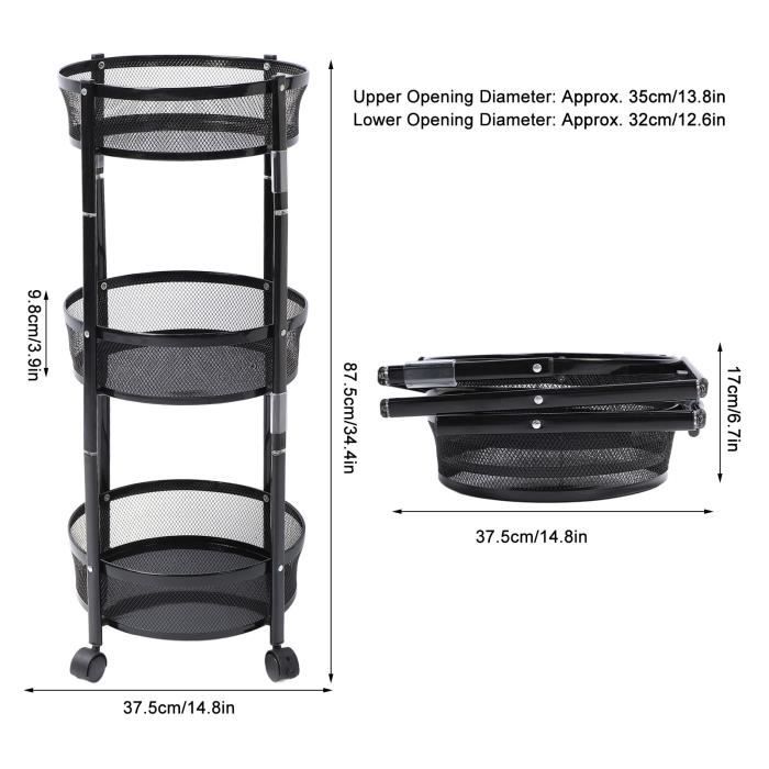 Rangement À 5 Niveaux, Chariot Utilitaire Roulant, Chariot Roulant Rangement À 5 Niveaux, Chariot Utilitaire Roulant, Chariot Roulant