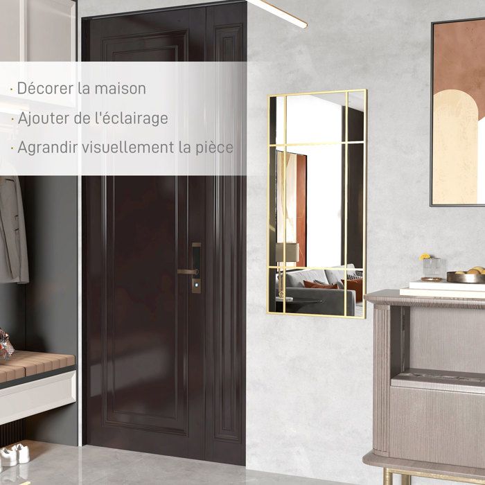 GOLD&CHROME UNIQUE DESIGN Miroir Mural Rond de Marque avec Cadre en Aluminium - Doré ⌀40 cm