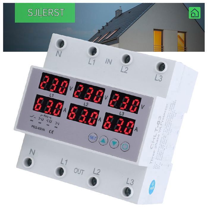 Compteur d'énergie monophasé Compteur d'énergie sur rail DIN Voltmètre