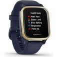 GARMIN Venu Sq Edition Musique - Captain Blue/Light Gold - Montre GPS de sport connectée santé et bien-être-0