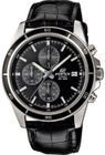 CASIO - Montre en cuir véritable - EDIFICE - Noir