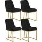Chaise Salle à Manger - WOLTU - Noir - Structure Métallique - Velours Rembourrée