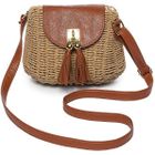 HAOPYOU Sac à Main en Paille avec poignée sur Le Dessus pour Femme Idéal pour la Plage, Les Voyages et l'utilisation Quotidienne