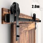 EXBON LEYSHOP 2,0M Porte de Grange Grande Roue Accessoires de Rail Suspendu - Porte Coulissante Accessoires - Pas de Porte - Noir