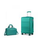 Kono Set de 2 Valises de Voyage ABS Rigide Bagage Cabine 65x44x26cm à 4 roulettes avec Serrure TSA + Sac de Voyage Ryanair, Bleu