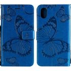 MOONCASE iPhone XR Coque Etui à Rabat en PU Cuir Magnétique Antichoc Flip Housse Portefeuille Papillon iPhone XR 6.1" -Bleu