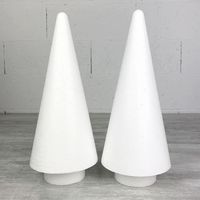 Lot de 2 Cônes en polystyrène à pied, h. 31 cm avec supports, base 7,5 cm, à décorer - Unique