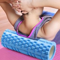 yoga roller,Colonne de Yoga et de massage en mousse,rouleau doux et souple idéal pour le Fitness,gymnastique,Pilates,bloc,bleu