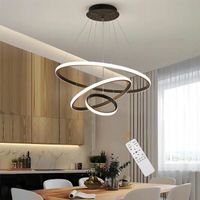 Suspension à LED moderne lustres noir dimmable pour salon ou salle à manger - Ø.20+40+60 cm