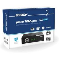 EDISION Picco T265 Pro Recepteur Terrestre TNT & Cable DVBT2/C H265 HEVC FTA Haute definition PVR, USB, HDMI, SCART, Capteur 