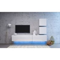 Ensemble de meubles de salon - VIVALDI - 1 modèle - blanc brillant - éclairage LED inclus