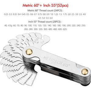 Jauges De Pas De Filetage Acier Inox - 2 Pièces (impérial 55°, Métrique 60°) - Pour Vis