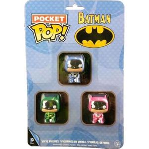 FIGURINE - PERSONNAGE Figurine Batman miniature rose, vert et bleu - DC Comic - Pocket Pop! - Licence Batman - Exclusif aux États-Unis