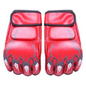 SAC DE FRAPPE Sac de frappe,Gants de boxe demi-doigt pour adultes,pour Muay Thai Fight Sanda,sac d'arts martiaux,entraînement de - Rouge[F3121]
