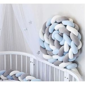 TOUR DE LIT BÉBÉ Tour de Lit Coussin Serpent - Marque - Modèle - Blanc+Gris+Bleu - 300cm - Bébé Mixte