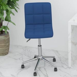 CHAISE DE BUREAU Plus Moderne© Chaise pivotante de bureau Bleu Tissu bonboutique®QCZEHW®