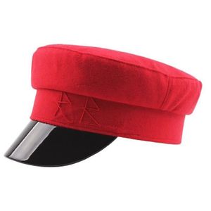 CASQUETTE rouge - casquette de béret pour filles, nouvelle collection automne, solide, rigide, bleu marine, casquette o