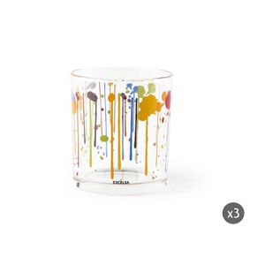 Excelsa Ocean Lot De 3 Verres à Eau 25cl - Décor Bleu Mer