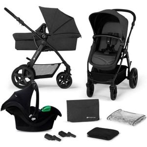 Kinderkraft MOOV Poussette 3 en 1, Poussette Canne, Trio, Poussette Bebe,  Landau Bébé, Avec Siège Auto, Adaptateurs Universels, 25kg, Bleu & BIOLANE  