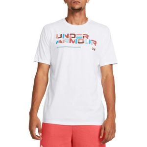 T-SHIRT T-shirt Under Armour Colorblock Homme  1382829-100 T:L C:BLANC