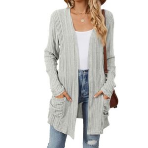 Gilet Long Léger Essentials Femme – Grandes Tailles – Coton Modal Doux Et Polyvalent