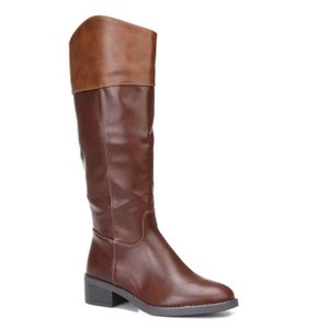 botte cavalière femme marron