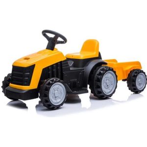 HOMCOM Tracteur électrique enfant - tractopelle enfants 6V - V. max. 2,5  Km/h - effets lumineux sonores - pelle manuelle - métal PP noir vert pas  cher 