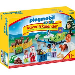 UNIVERS MINIATURE Calendrier Avent 1.2.3 Père Noël Animaux forêt - PLAYMOBIL - 9391 - 24 pièces - Mixte - Plastique