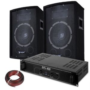 PACK SONO SkyTec Pack DJ - 2 Enceintes 8 Pouces, Amplificate