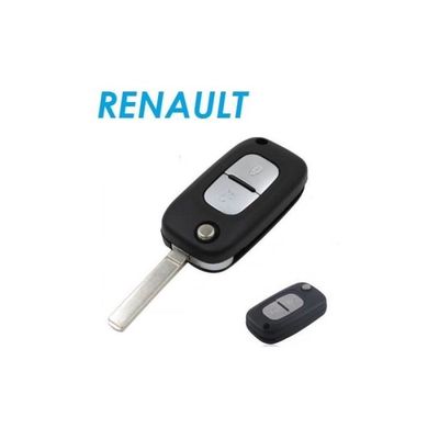 Coque De Clé Télécommande 2 Boutons Pour Clio 3, Twingo, Kangoo 2 | Boîtier Vide Noir Sans Électronique