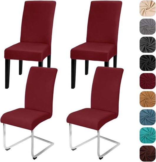 Housses De Siège De Chaise Bechoanigel - Lot De 4, Lavables, élastiques, Anti-glisse (gris Foncé)