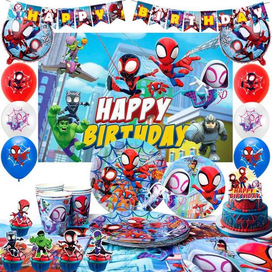 Deco Anniversaire Vaisselle kit Noire Or 121pcs, Vaisselle de Féte