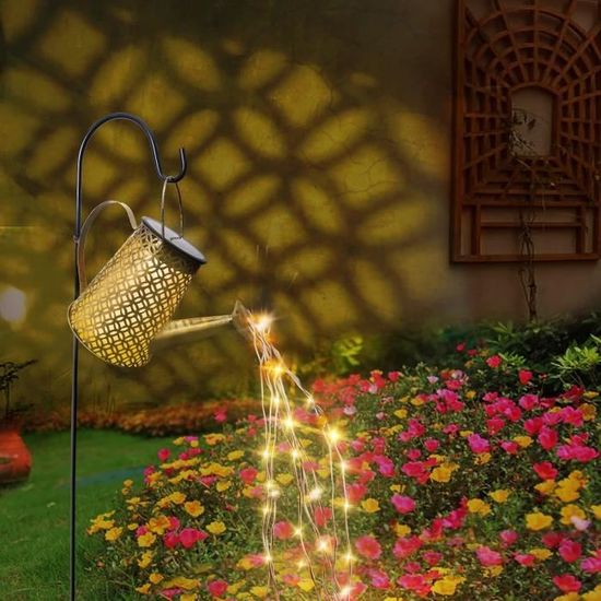 Guirlande Lumineuse Solaire En Forme D'arrosoir - 90 LED, Batterie 1200 MAh, étanche IP65 - Déco Jardin, Terrasse, Balcon - 12