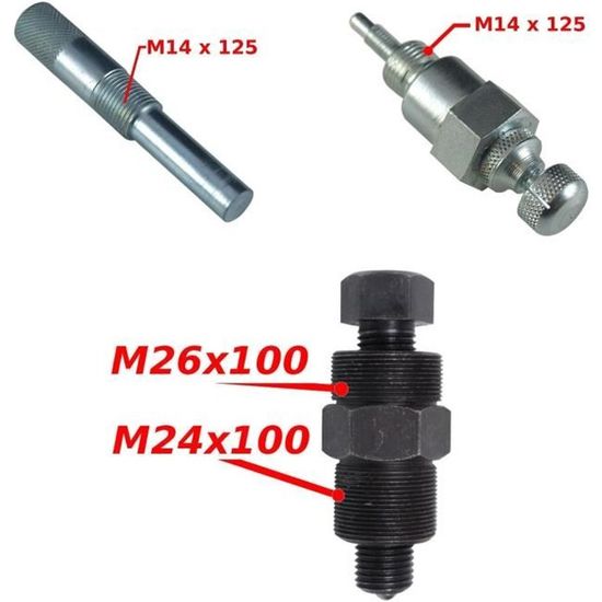 Mallette Outils Réglage Moteur Mobylette MBK 51 - Arrache Volant 19x100-24x100 + Bloque Piston + Pige Calage