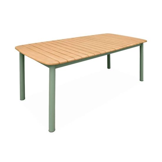 Table de jardin bois d'eucalyptus et structure aluminium. Samana. 6