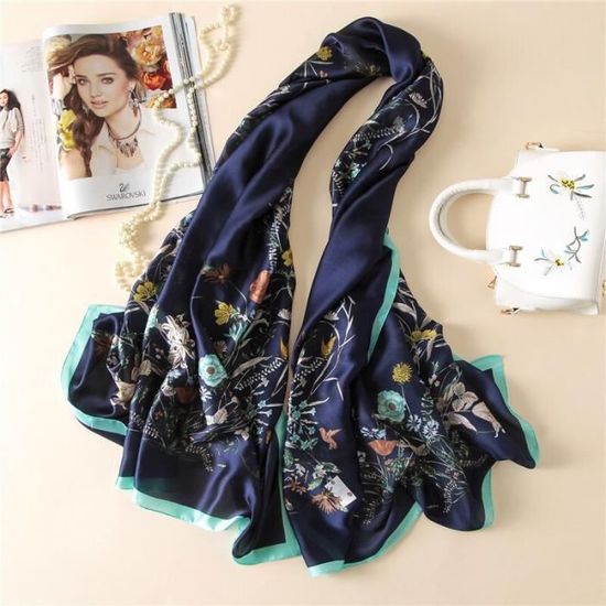 Foulard En Soie 100% Pure - Couleur Moka, Hand Rolled, 36 G - Vintage Sans Marque, état Occasion Très Bon