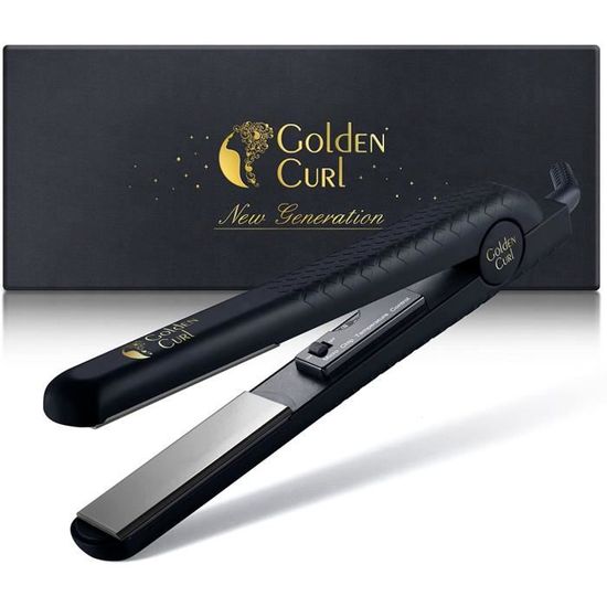 Golden Curl Lisseur Fer a lisser GL806 Plaque Titanium Professionnelle Ionique Extra Céramique, 2en1 Lisse & Boucle - Garantie[137]