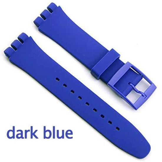 Dark blue 16mm -Bracelet de montre avec boucle en Silicone pour Swatch  bracelet de montre 16mm 17mm 19mm 20mm, accessoires de montre , -  Achat/vente bracelet de montre - Soldes sur Cdiscount