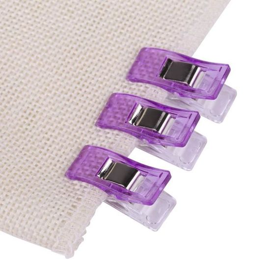 50 Pinces Couture Multicolores - Clips Fixation Tissu Sans Épines, Remplacent Épingles
