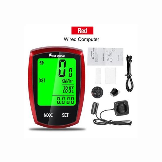 Compteur De Vélo Solaire Sans Fil – Odomètre, Vitesse, Calories, Température, Étanche, Rétroéclairage – 2020