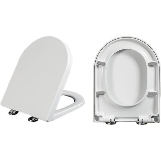 CECIPA MAX Siège De Toilette En Forme De O - Abattant WC Frein De Chute Couvercle De Toilette Pour Salle De Bain Siege De Toilette Blanc 93407655