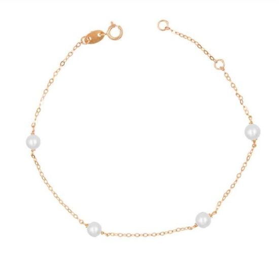 Bracelet Mode Rose Avec Perle De Verre Ovale Et Charme - Alliage - Neuf étiqueté