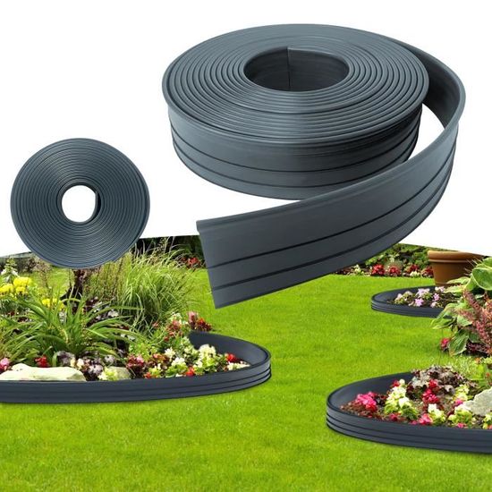 Bordure De Jardin En Acier Ondulé - 20 Cm De Haut, 9 M De Long - Clôture Pour Massifs, Pelouse, Abords D'Arbres