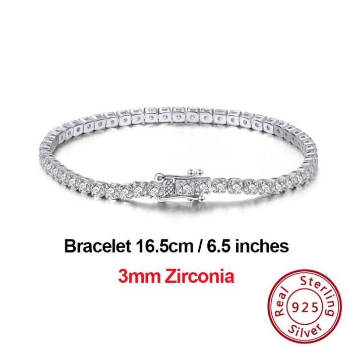 Bracelet Tennis En Argent 925 Avec Zirconia Cubique - Silverly, 18 Cm, Neuf Avec étiquettes