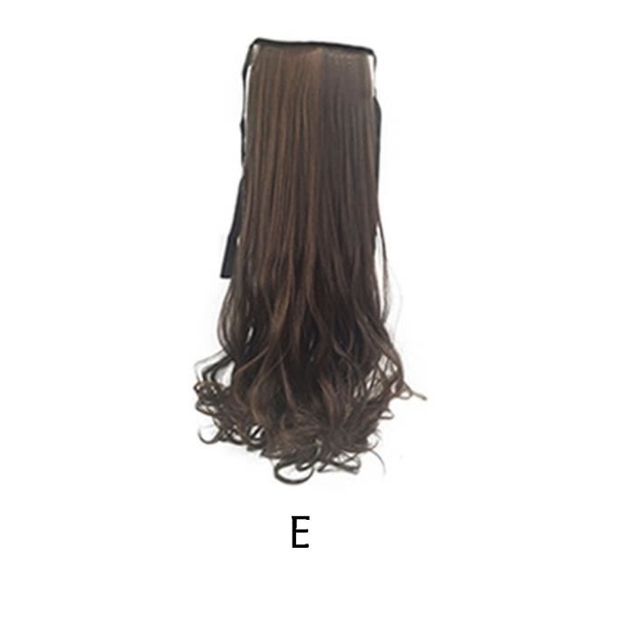 45cm femmes perruque longue queue de cheval cheveux raides filles corde d'extension de cheveux sans couture_1209