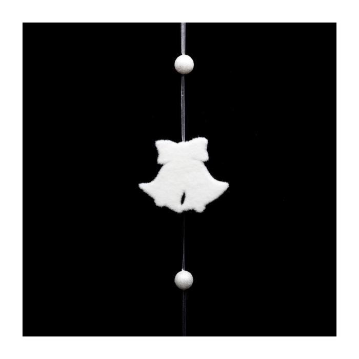 Feeric Christmas - Guirlande de Noël à suspendre avec 7 déco Hauteur 150 cm Sous son blanc manteau L, 150 cm Cloche