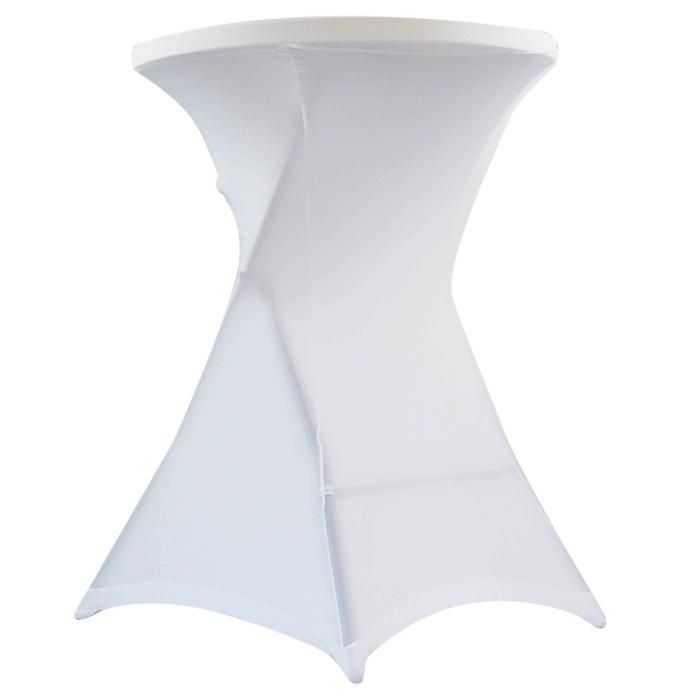 Housse blanche de table haute pliante 110x80 cm