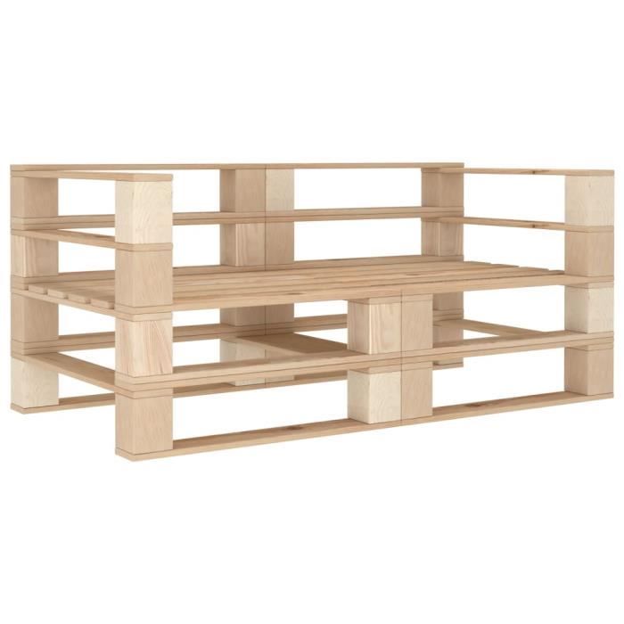 Luxueux Magnifique-Canapé palette à 2 places de jardin Jardin Patio Extérieur Salon Bois