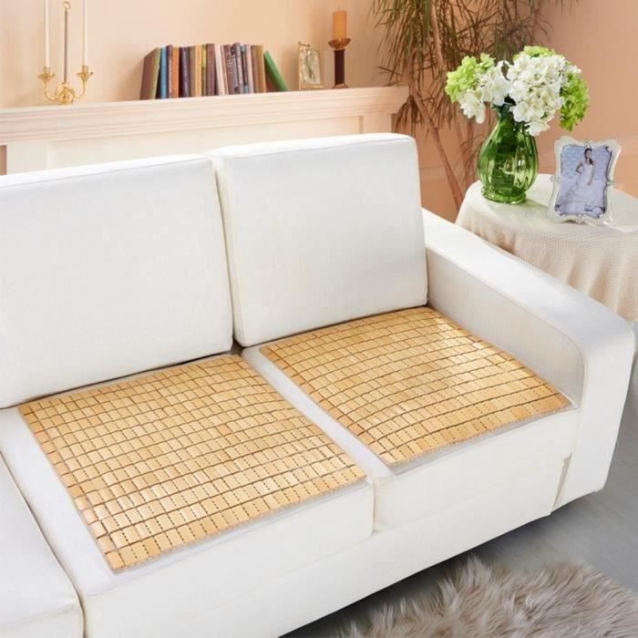 Coussin de siège en Bambou,Bureau Chaise Voiture Mat Respirant Fauteuil Ordinateur Chaise Coussin antidérapant Housse LIKK4529